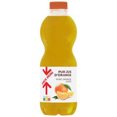 Pur jus d'orange, Prix Mini (1 L)
