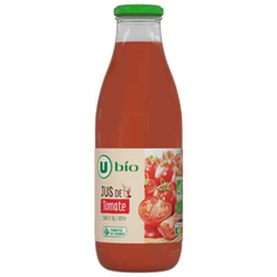 Pur jus de tomate salé BIO, U BIO (75 cl)
