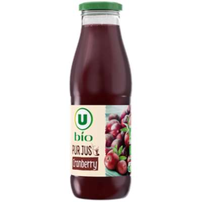Pur jus de cranberry BIO, U BIO (75 cl)