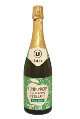Jus de pomme pétillant BIO,  U BIO (75 cl)