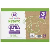 Couches hypoallergéniques T3 - 4/9kg, U Tout Petits Nature (x 34)