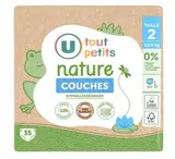 Couches hypoallergéniques T2 - 3/6kg, U Tout Petits Nature (x 35)