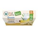 Dessert lacté saveur banane BIO - dès 6 mois, U Tout Petits (4 x 100 g)