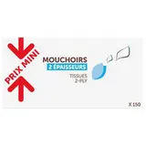 Boite de mouchoirs 2 épaisseurs, Prix Mini (x 150)