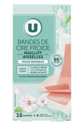 Bande de cire froide pour maillot et aisselles, U (2x8)