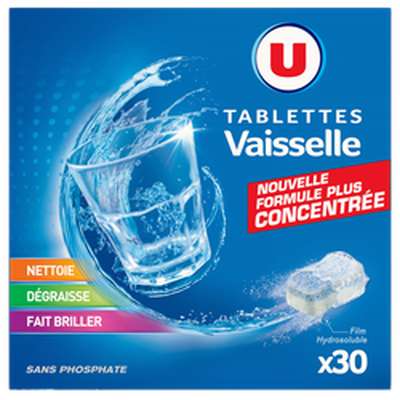 Tablettes lave-vaisselle standard, U (x 30)