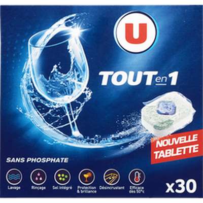 Tablettes lave-vaisselle tout en 1, U (x 30)