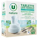 Tablettes pour lave vaisselle, U Nature (x 30)