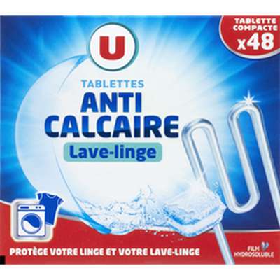 Tablettes anti-calcaire pour lave linge, U (x 48)