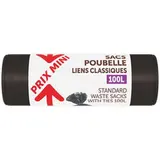 Sacs poubelle liens classiques, Prix Mini (10 x 100 l)