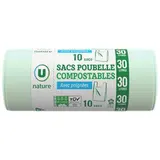 Sacs poubelles compostables, U Nature (10 x 30 L)