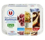 Barquettes aluminium plates + couvercles, U (5 x 1 L)