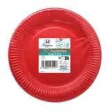 Assiette en carton FSC sans plastique rouge 23 cm, U MAISON (x 20)