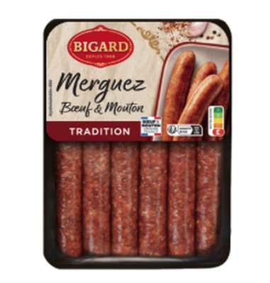 Merguez boeuf et mouton, Bigard  (6 x 330 g)