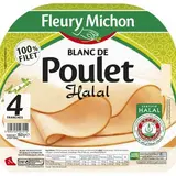 Blanc de poulet Halal doré au four, Fleury Michon (4 tranches, 160 g)