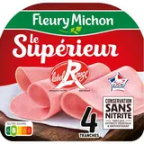 Jambon Le Supérieur Label Rouge sans nitrite, Fleury Michon (4 tranches, 160 g)