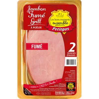 Jambon fumé à poêler, Petigas (2 tranches, 200 g)