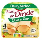 Blanc de dinde doré au four, Fleury Michon (4 tranches, 160 g)
