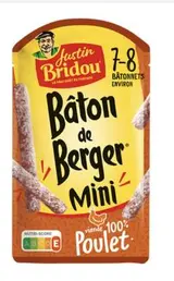 Mini bâtons de berger poulet, Justin Bridou (80 g)