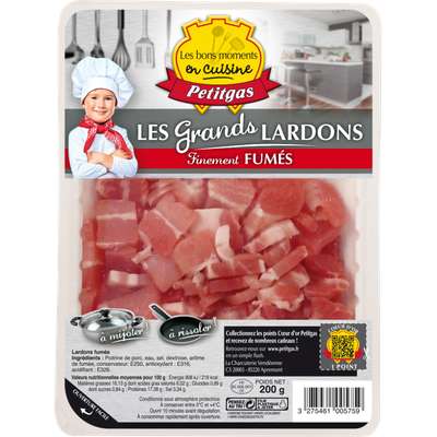 Grands lardons fumé, Petitgas (200 g)