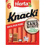 Knacki original sans nitrite, Herta (x 6, 210 g)