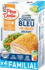 Cordon bleu de dinde format familial, Père Dodu (x 4, 400 g)