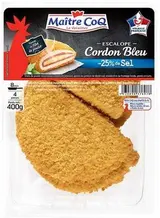 Cordon bleu de poulet -25% de sel, Maître Coq (x 4, 400 g)