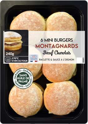 6 Mini burgers montagnards boeuf, Mix Buffet (240 g)