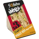Sandwich méga club complet poulet roti mayo, Sodebo (230 g)