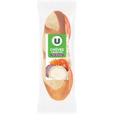 Sandwich bretzel chèvre crudités, U  (150 g)
