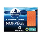 Saumon Atlantique élevé en Norvège fumé, Petit Navire (4 tranches, 120 g)