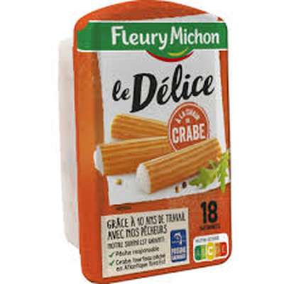 Bâtonnets de surimi Le Délice à la chair de crabe, Fleury Michon  (x 18, 300 g)