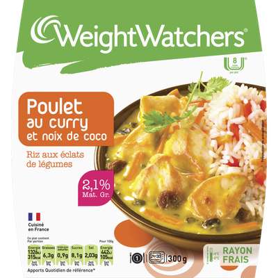 Poulet curry coco riz, Weight Watchers (300 g)