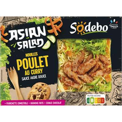 Asian salade poulet curry, Sodebo  (320 g)