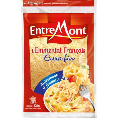 Emmental Français au lait thermisé râpé Extra fin, Entremont (300 g)