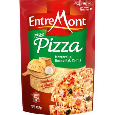 Fromage râpé spécial pizza au lait pasteurisé, Entremont (125 g)