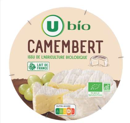 Camembert au lait pasteurisé BIO, U BIO (250 g)