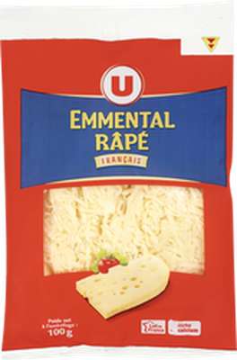 Emmental français râpé pasteurisé, U (100 g)
