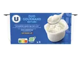 Fromage blanc frais nature sous mousse de crème fouettée, U (4 x 100 g)