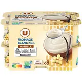 Fromage blanc frais sucré au lait pasteurisé à la vanille 2,6% de matière grasse, U (8 x 100 g)