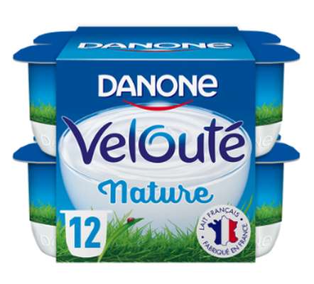 Yaourt brassé Velouté nature, Danone (12 x 125 g)