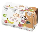 Yaourts à boire à base de fruits aromatisés pêche/abricot et banane/fraise sans colorant artificiel conservateur, ALO (8 x 100 g)