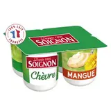 Yaourt brassé au lait de chèvre et mangue, Soignon   (4 x 125 g)