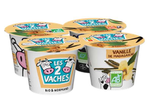 Yaourt vanille BIO, Les 2 vaches (4 x 115 g)