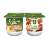 Dessert végétal à la pêche et fleur de sureau, Sojasun (4 x 100 g)