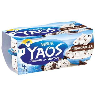 Yaourt stracciatella à la Grecque Yaos, Nestlé (4 x 125 g)