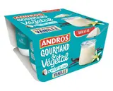 Ferme et fondant végétal vanille à base de lait de coco, Andros Gourmand et Végétal (4 x 100 g)