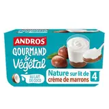 Brassé végétal nature sur lit de crème de marrons, Andros (4 x 100 g)