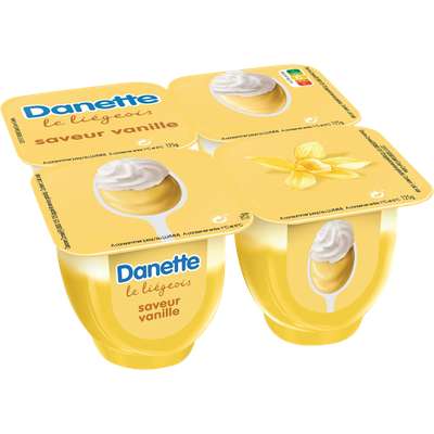Liégeois à la vanille, Danette (4 x 100 g)