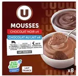 Mousse chocolat au lait et chocolat noir panachée, U (8 x 60 g)